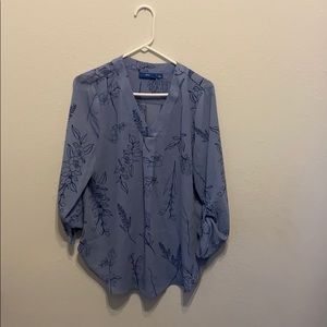 Light blue floral chiffon top